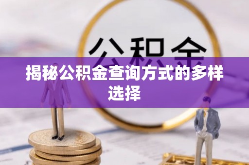 错那揭秘公积金查询方式的多样选择